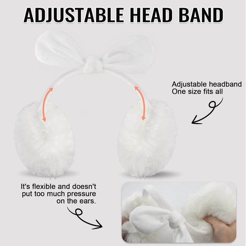 FSTEOE Winter Ear Muffs Women Warm Earmuff Girls Ear Warmers Soft Plush Outdoor Adjustable Ear Cover - Image 2